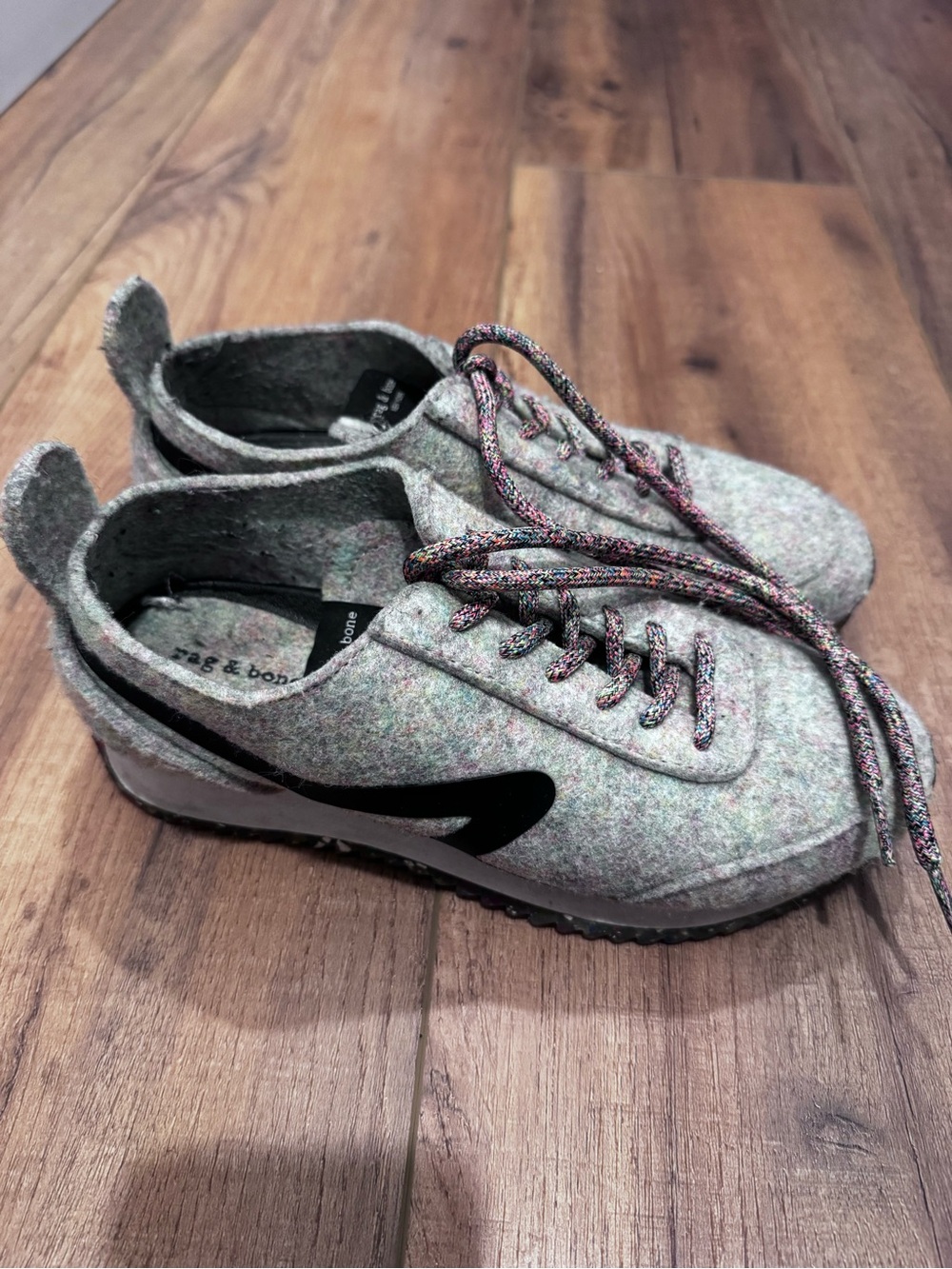 Rag & Bone Trainers Multi Melange Recycled Felt Low-Top Like New